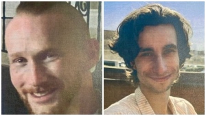 Kayakers Daniel MacAlpine (left) and Nicholas West (right) are seen in these images handed out by the Sidney/North Saanich RCMP. 