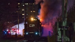 London fire responded to a moving train on fire in downtown London on April 21, 2024. (Source: Joseph O'Neil/Facebook)