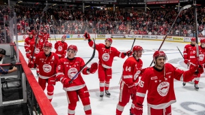 Soo Greyhounds shutout Saginaw Spirit 5-0 at GFL Memorial Gardens in Sault Ste. Marie, forcing Game 7 in the second round OHL playoff series. April 21, 2024 (Supplied)