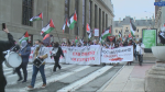 Pro-Palestinian protesters in Ottawa on April, 22 2024. (Natalie van Rooy/CTV News Ottawa)