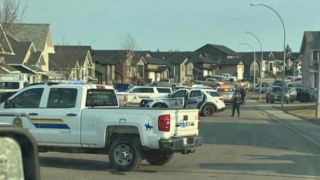 RCMP contain an area on the 8500 Block of 85th Street Sunday April 21, 2024, following reports of a dispute. (Courtesy: Facebook)
