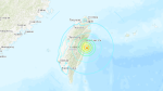 A U.S. Geological Survey Map shows an earthquake that hit off the coast of Taiwan on Monday, April 22. 