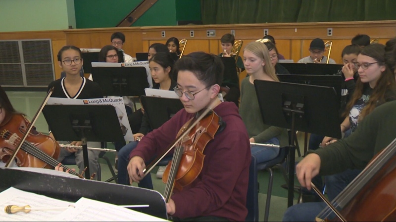 Students play instruments in this file photo.