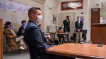 Auburn police officer Jeff Nelson appears in King County Superior Court, Aug. 24, 2020, in Kent, Wash. (Steve Ringman/The Seattle Times via AP, File)