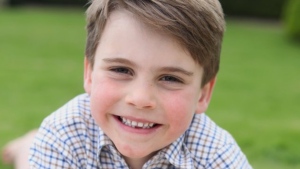 Prince Louis is seen in an image released by Kensington Palace marking his sixth birthday. 