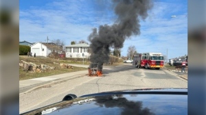 Electric mobility scooter caught fire in Elliot Lake. April 23, 2024 (Ontario Provincial Police)