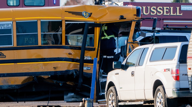 Russell school bus crash
