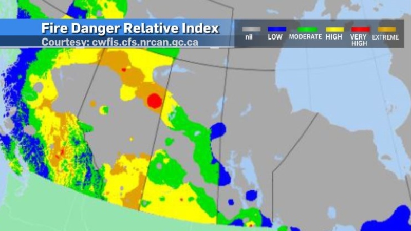 The Fire Danger Relative Index is a relative assessment based on three criteria: How easy it would be for vegetation to ignite, how difficult it would be to extinguish, or control a fire, and the amount of damage that could be done (Courtesy: Natural Resources Canada).