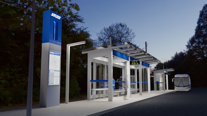 A conceptual rendering of the new rapid transit shelter in London, Ont. (Source: City of London) 