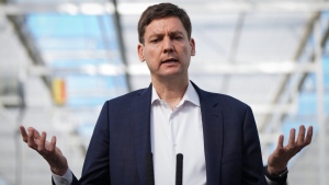 B.C. Premier David Eby speaks during an announcement in in Delta, B.C., on Monday, March 18, 2024. THE CANADIAN PRESS/Darryl Dyck