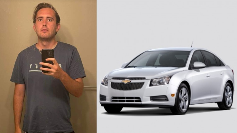 Enea (left) was last seen leaving his home in Tuscany on Saturday, April 20. He drives a white, four-door, 2014 Chevrolet Cruze LT (right). (Calgary Police Service handouts) 