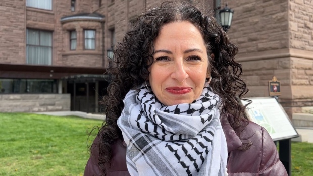Dania Majid with the Arab Canadian Lawyers Association speaks with CTV News Toronto outside of Queen's Park on April 23, 2024.