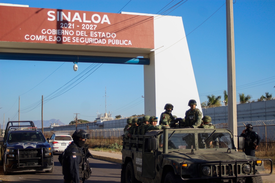 Police and military patrol Culiacan, Sinaloa state