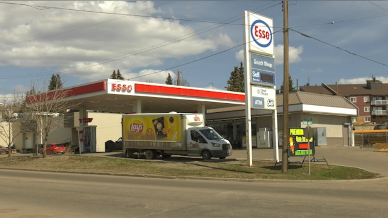 Picture of the Esso Gas Station in Dawson Creek on 8th Street.