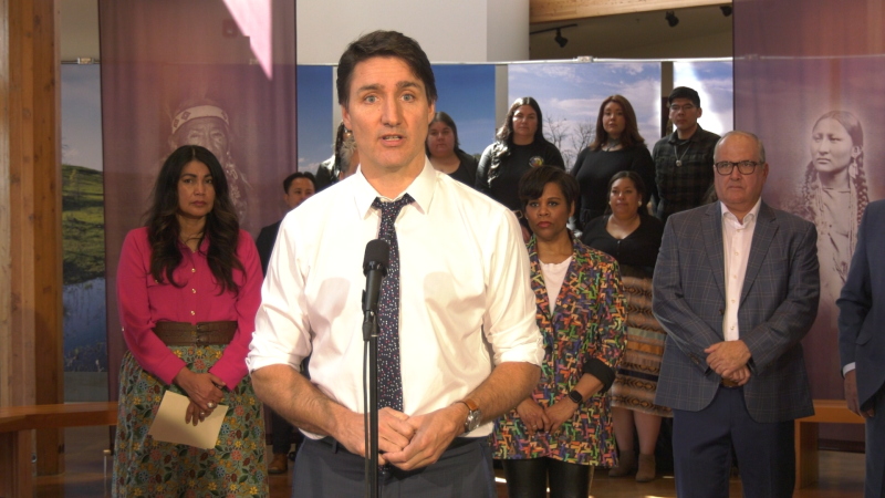 Prime Minister Justin Trudeau made a stop in Saskatoon on April 23, 2024 to highlight elements of last week's federal budget. (Keenan Sorokan / CTV News)