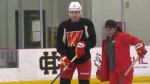 Hunter Brzustewicz hits ice as Flames prospect