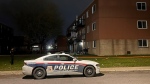 Saint-Jean-sur-Richelieu police are investigating after a man was shot in an apartment building. (Cosmo Santamaria/CTV News)