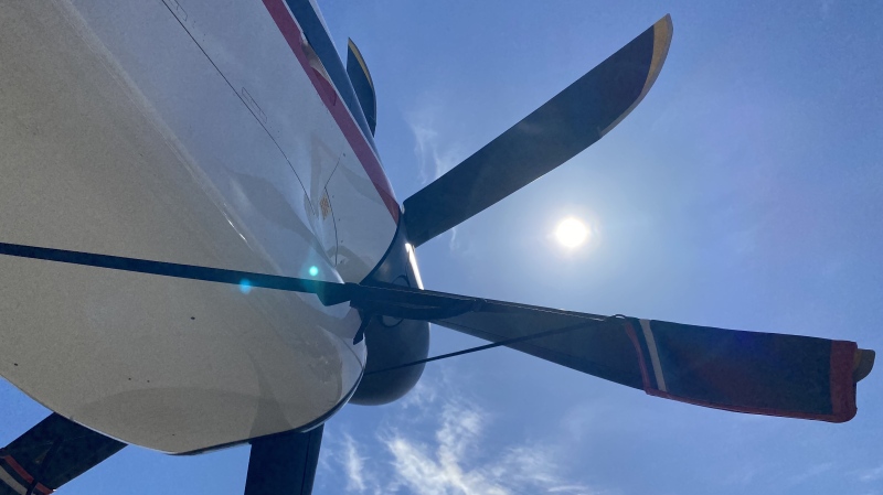 The Government of Saskatchewan is purchasing four Dash 8-400s to update its aerial firefighting fleet.  (Gareth Dillistone/CTV News)