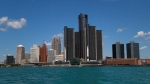 FILE - In this May 12, 2020, photo, the Detroit skyline is shown from the Detroit River. (AP Photo/Paul Sancya, File)