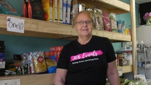 Darlene Hartshorn started a free grocery store to help feed folks in her community struggling to make ends meet. (Carla Shynkaruk / CTV News)
