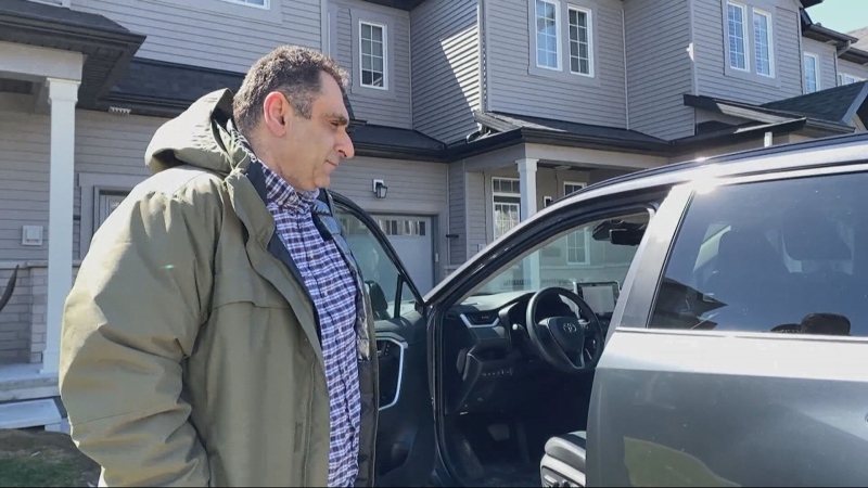 Joe Karam says he can’t sell his SUV after it was recovered by police after being stolen from his driveway. (Natalie van Rooy/CTV News Ottawa)
