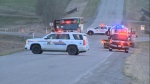 A serious vehicle collision near Okotoks, Alta., shut down roadways on Wednesday evening.