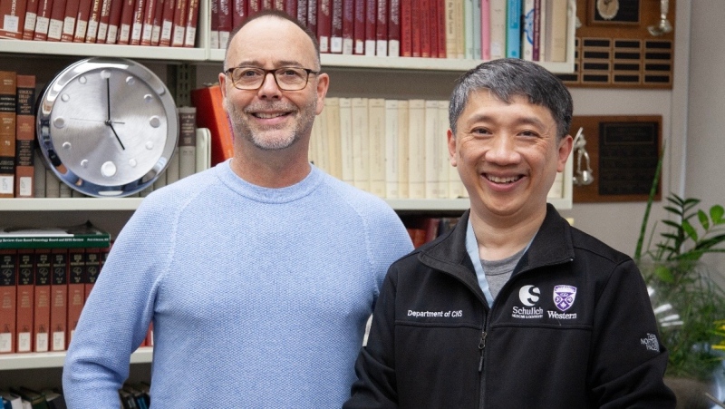 Dave Myen (L) and Dr. Victor Yang, Physician, Inpatient Clinical Neurosciences at LHSC. (Source: LHSC)