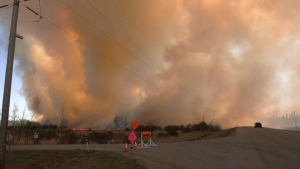 Wildfire in Brazeau County near Drayton Valley on May 4, 2023. (CTV News Edmonton)