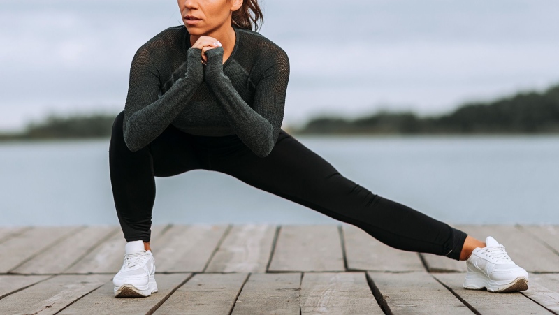 The side or lateral lunge strengthens the quadriceps, hamstrings, glutes, adductors and core to help you ward off injuries. (nortonrsx / iStockphoto / Getty Images / CNN Newsource)