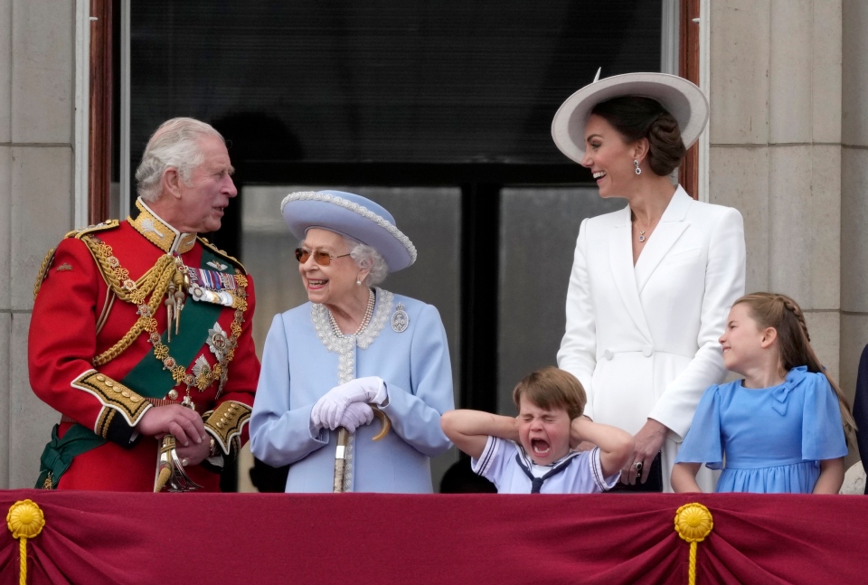 Prince Charles with Queen Elizabeth and Kate
