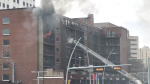 Fire broke out at a Jasper Avenue apartment building on April 25, 2024. (Sean Amato/CTV News Edmonton)