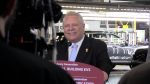 Mayor Doug Ford speaking at Honda Announcement in Alliston Ont., on April, 25, 2024. (CTVNews/Mike Arsalides)
