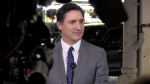 Prime Minister Justin Trudeau speaking at Honda Announcement in Alliston Ont., on April, 25, 2024. (CTVNews/Mike Arsalides)