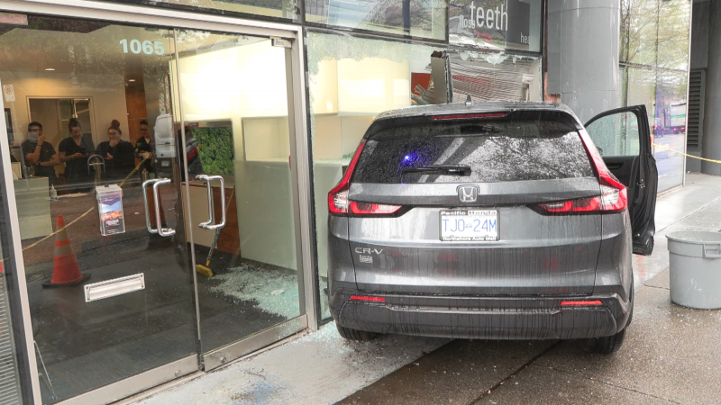 Vehicle crashes into Vancouver dentist’s office