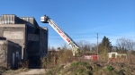 Fire crews at a vacant building on Madison Avenue in Kitchener on Apr. 26, 2024. (Chris Thomson/CTV Kitchener)