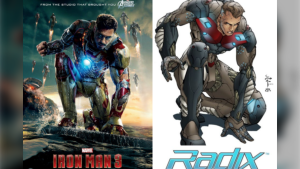 Montreal-based comic book artist Ben and Ray Lai, claim elements from their Radix comic designs (right) were used in Marvel's Iron Man 3 suit and subsequent images. The brothers are suing Marvel and Disney. (Court document)