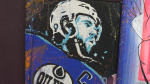 Edmonton Oilers captain Connor McDavid is portrayed in this painting by Edmonton artist and Oilers fan Taleb Choucair. (Nahreman Issa / CTV News Edmonton) 