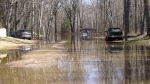 Flooding on Sand Point Road in Westmeath, Ont. April 26, 2024. (Dylan Dyson/CTV News Ottawa)