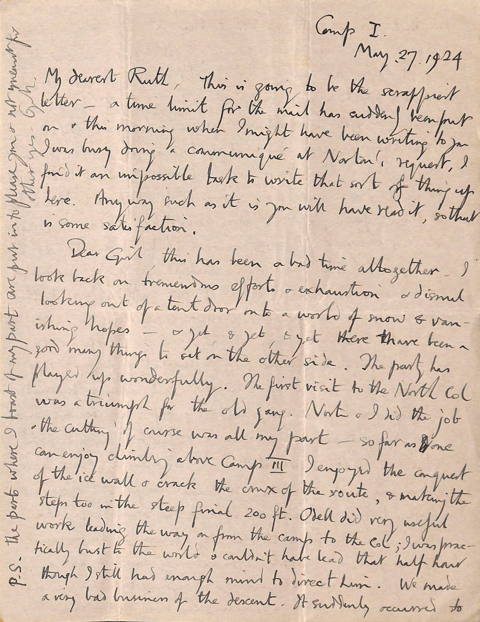 Mountaineer George Mallory's Everest letters