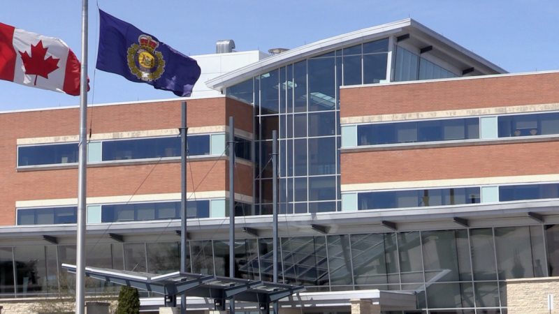 Ontario Provincial Police General Headquarters on Memorial Avenue in Orillia Ont., on April, 26, 2024. (CTVNews/Mike Arsalides)