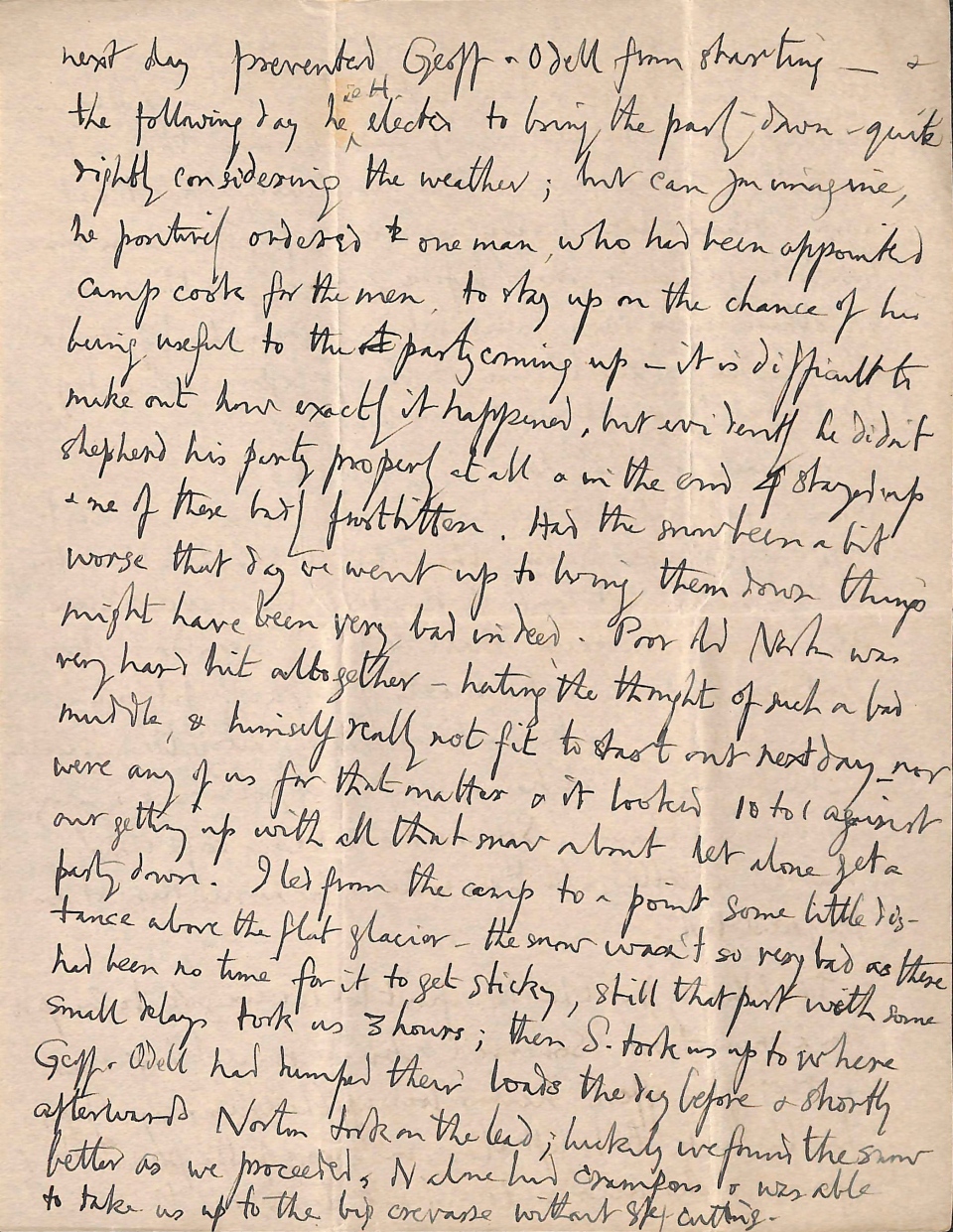 Mountaineer George Mallory's Everest letter