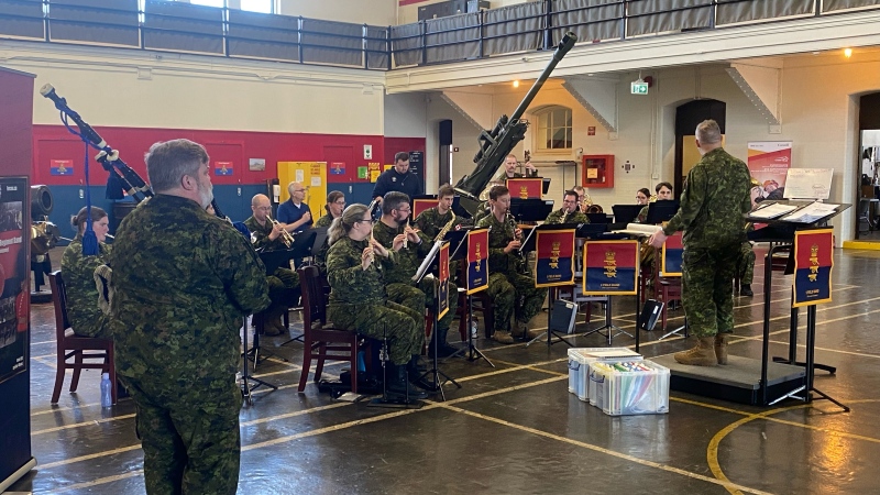 The band practices once a week at the Barrack Green Armoury in Saint John, N.B. (Avery MacRae/CTV News)