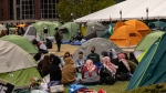 A Pro-Palestinian demonstration encampment is seen at the Columbia University, Saturday, April 27, 2024, in New York. (AP Photo/Yuki Iwamura)
