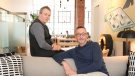 Ian Chalmers, Principal, Research, Creative & Design Director of Pivot Design Group (left) and Peter Scott Principal and Founder of Q30 Design Inc. are photographed in their shared office space in Toronto, on Thursday, April 4, 2024.THE CANADIAN PRESS/Chris Young