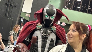 With comic book icon Todd McFarlane being a featured guest at this year's Calgary Comics and Entertainment Expo, it maybe shouldn't have been a surprise to see his creation Spawn wandering the floor as well. (Damien Wood/CTV Calgary)