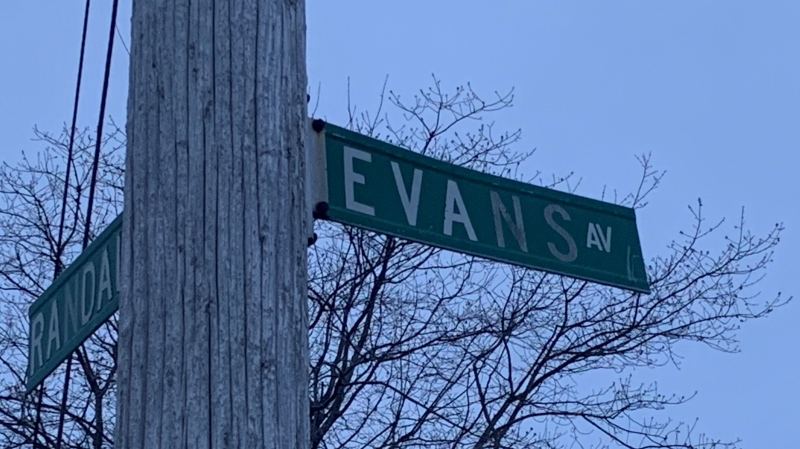 A sign for Evans Avenue in the Fairview area of Halifax is pictured. (Mike Lamb/CTV Atlantic)