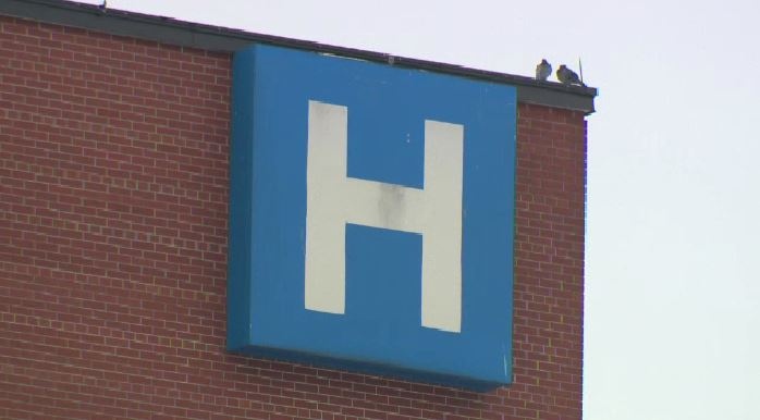 A hospital sign is shown in this undated file image. 