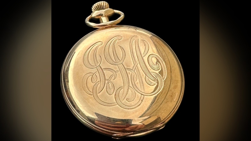 John Jacob Astor IV's pocket watch fetched US$1.485 million at auction. (Henry Aldridge and Son Ltd via CNN Newsource)