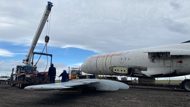 A Fokker F28-1000 passenger jet is being rebuilt in Lethbridge, paving the way for an aviation museum for the city.