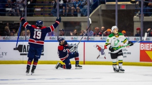Saginaw defeated London 6-3 in game 3 of the OHL Western Conference Finals on April 29, 2024. (Source: OHL Images)